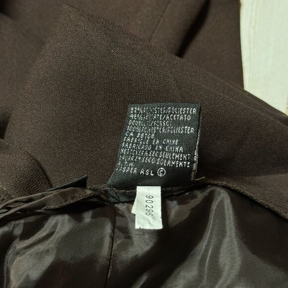 Brown Pleated Business Office Slacks Womens Kasper Dress Pants Plus Size 16 - Picture 5 of 9